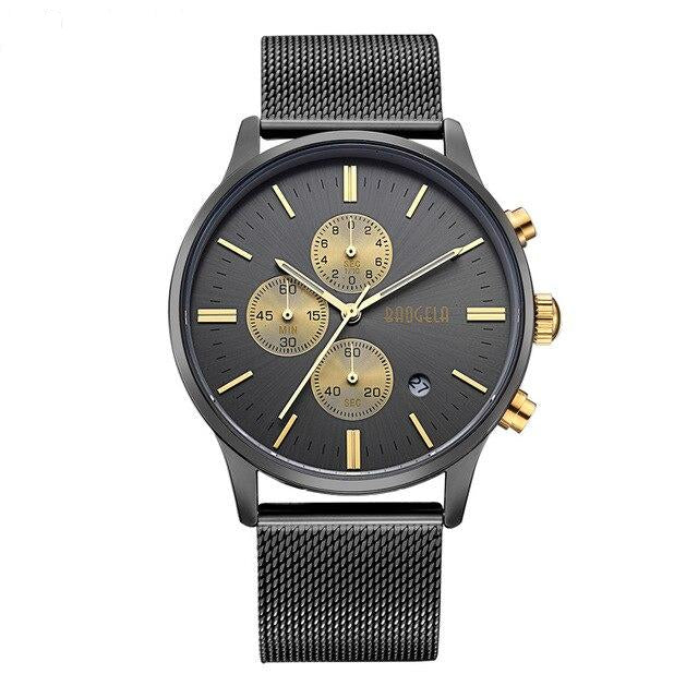 BAOGELA Men Ultra Slim  Wristwatch Stainless Steel