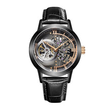 Load image into Gallery viewer, OBLVLO Mens Skeleton Calfskin Leather WristWatch