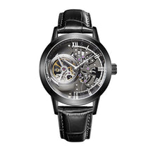 Load image into Gallery viewer, OBLVLO Mens Skeleton Calfskin Leather WristWatch