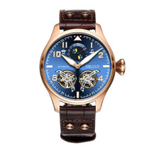 Load image into Gallery viewer, OBLVLO Mens Pilot Brown Leather Strap  WrisrtWatch