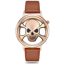 Load image into Gallery viewer, Quartz Leather Skull Design man wristwatch