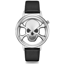 Load image into Gallery viewer, Quartz Leather Skull Design man wristwatch