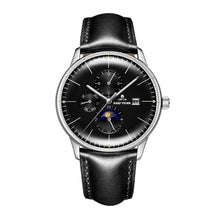 Load image into Gallery viewer, Reef Tiger/RT Black Leather Strap WristWatch