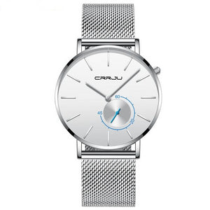 Male CRRJU Quartz Stainless Steel strap Wristwatch