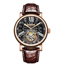 Load image into Gallery viewer, Reef Tiger/RT men Brown Alligator Strap WristWatch