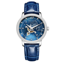 Load image into Gallery viewer, Reef Tiger/RT Blue Women Diamonds Leather strap WristWatch