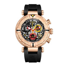 Load image into Gallery viewer, Reef Tiger/RT Mens Sport Rose Gold Skeleton WristWatch