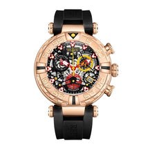 Load image into Gallery viewer, Reef Tiger/RT Mens Sport Rose Gold Skeleton WristWatch