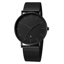 Load image into Gallery viewer, Black Stainless Steel WristWatch Men