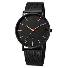 Load image into Gallery viewer, Black Stainless Steel WristWatch Men