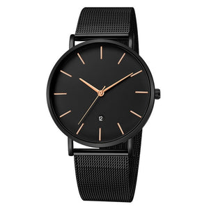 Black Stainless Steel WristWatch Men