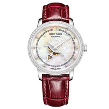 Load image into Gallery viewer, Reef Tiger/RT Blue Women Diamonds Leather strap WristWatch