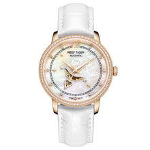 Load image into Gallery viewer, Reef Tiger/RT Blue Women Diamonds Leather strap WristWatch