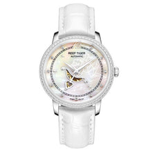 Load image into Gallery viewer, Reef Tiger/RT Blue Women Diamonds Leather strap WristWatch