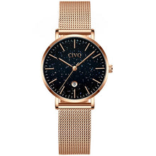 Load image into Gallery viewer, CIVO Fashion Luxury Women Gold Steel WristWatch