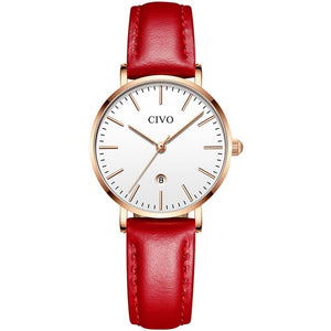 CIVO Fashion Luxury Women Gold Steel WristWatch