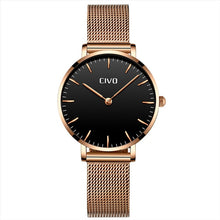 Load image into Gallery viewer, CIVO Fashion Luxury Women Gold Steel WristWatch