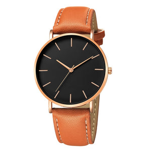 Geneva mens Ultra-thin Leather WristWatch