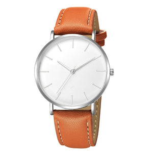 Geneva mens Ultra-thin Leather WristWatch