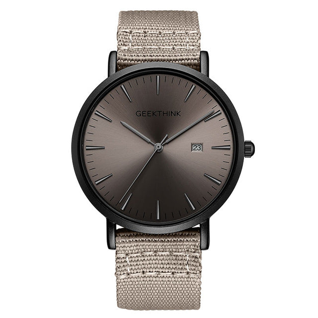 Quartz Fabric Slim Men  Watches