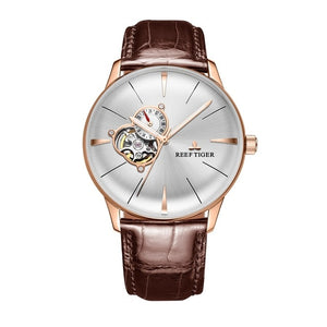 Reef Tiger Mens Genuine Leather Strap WristWatch