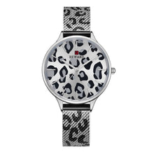 Load image into Gallery viewer, Leopard print Steel Mesh Watch Women
