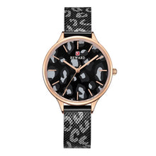 Load image into Gallery viewer, Leopard print Steel Mesh Watch Women