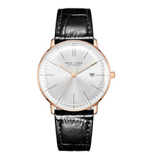Load image into Gallery viewer, Reef Tiger/RT Men Black Leather Strap WristWatch