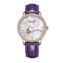 Load image into Gallery viewer, Reef Tiger/RT  Purple Strap Women Diamond Shell WristWatch