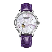 Load image into Gallery viewer, Reef Tiger/RT  Purple Strap Women Diamond Shell WristWatch