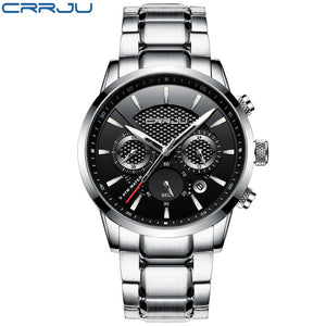 CRRJU Quartz Stainless Steel men WristWatch