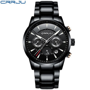 CRRJU Quartz Stainless Steel men WristWatch