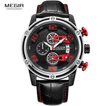 Load image into Gallery viewer, Megir Men's Leather Sports WristWatch