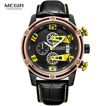 Load image into Gallery viewer, Megir Men's Leather Sports WristWatch